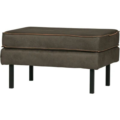 Afbeelding van Rodeo hocker op poten lederlook army