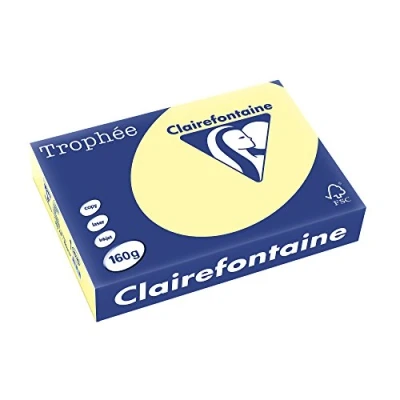Afbeelding van Clairefontaine Trophée Pastel, gekleurd papier, A4, 160 g, 250 vel, kanariegeel papier
