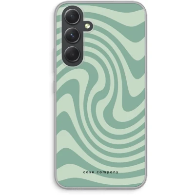 Afbeelding van Case Company® hoesje geschikt voor Samsung Galaxy A54 Swirl Groen Soft Cover Telefoonhoesje Bescherming aan alle Kanten en Schermrand