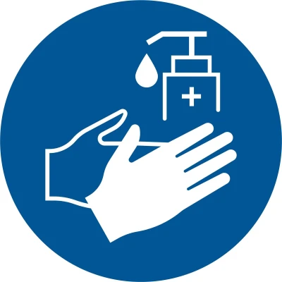 Afbeelding van Pickup Pictogram 10 x CM Handen Desinfecteren Verplicht