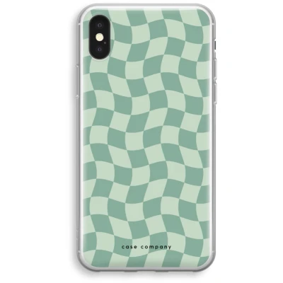Afbeelding van Case Company® hoesje geschikt voor iPhone XS Grid Groen Soft Cover Telefoonhoesje Bescherming aan alle Kanten en Schermrand