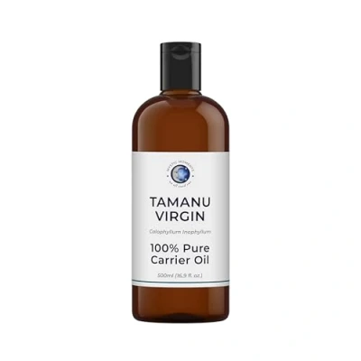 Afbeelding van Mystic Moments Tamanu Virgin dragerolie 500 ml zuivere en natuurlijke olie, perfect voor haar, gezicht, nagels, aromatherapie, massage veganistische olieverdunning zonder