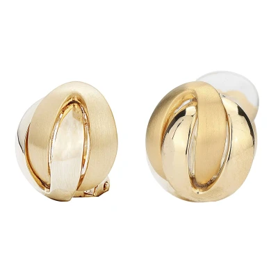 Afbeelding van Traveller Clip oorbellen Oorclips Dames Goudkleurig Mat &amp; Glanzend ø 15 mm Verguld 157159