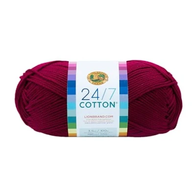 Afbeelding van Lion Brand Yarn Company katoengaren, 100% katoen, magenta