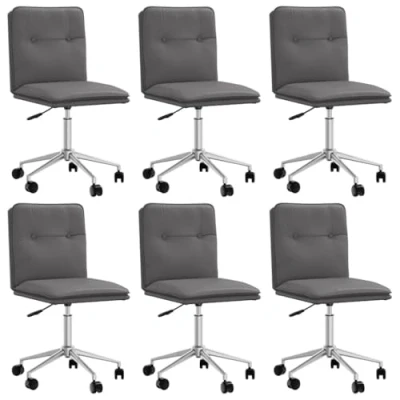Afbeelding van vidaXL Eetkamerstoelen 6 st kunstleer grijs