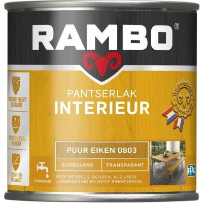 Afbeelding van Rambo Interieur Lak Transparant Zijdeglans Puur Eiken 0803 0,75 liter