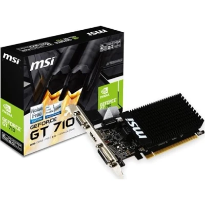 Afbeelding van MSI Gaming Nvidia GeForce GT710 Videokaart 2 GB GDDR3 RAM PCIe x16 HDMI, DVI, VGA Low Profile, Passieve koeling