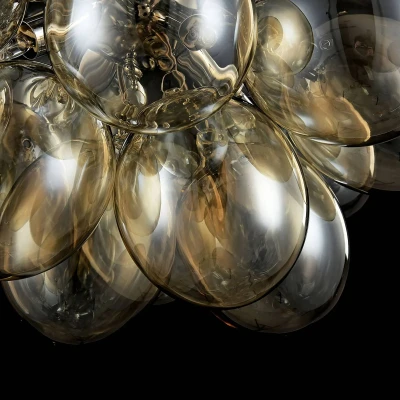 Afbeelding van Maytoni Balbo plafondlamp glas nikkel/barnsteen