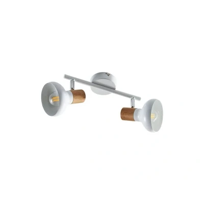 Afbeelding van Lindby buitenspot 2lichts metaal H: 16.5 cm E14 wit, helder hout