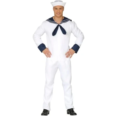 Afbeelding van Fiestas Guirca Heren kostuum Sailor wit M (48 50)