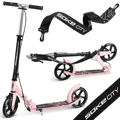 Afbeelding van Soke City scooter zwart en roze