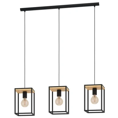 Afbeelding van EGLO Libertad Hanglamp E27 88 cm Zwart/Bruin