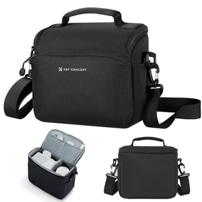 Image de K&amp;F Concept Petit Sac à bandoulière pour appareil photo DSLR/SLR/Mirrorless Compact de photographie photographes, Noir, Sacs dos Sling
