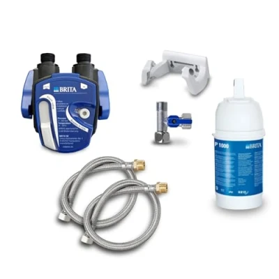 Afbeelding van Waterfilter voor onder de gootsteen: BRITA filterkop, P1000 filter, flexibele slang, hoekventieladapter