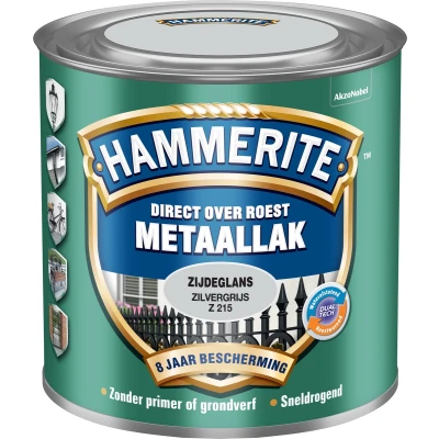 Afbeelding van Hammerite Metaallak Zijdeglans Zilvergrijs 0,25 liter