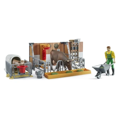 Afbeelding van Bruder Stal inclusief Koe en Accessoires