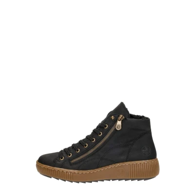 Afbeelding van Rieker Sneakers hoog, Dames, Maat: 39, Schwarz Imitatieleer/ textiel