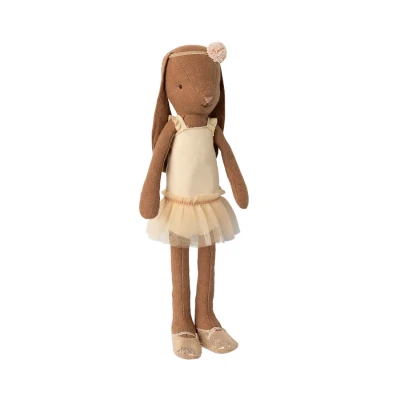 Afbeelding van Maileg knuffelkonijn ballerina chocolate brown cream maat 2 24 cm