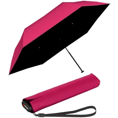 Afbeelding van Knirps Ultra US.050 Slim Manual Zakparaplu Ultralicht en plat Stormbestendig Winddicht 21 cm, Liefde met zwarte coating