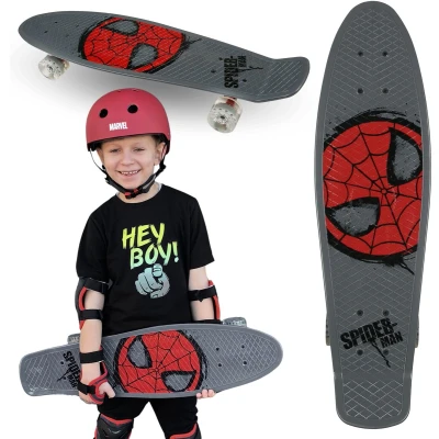 Afbeelding van MARVEL Spider Man JEUGD SKATEBOARD FISH 67cm, anti slip, lichtgewicht, STABILITEIT tot 100 kg