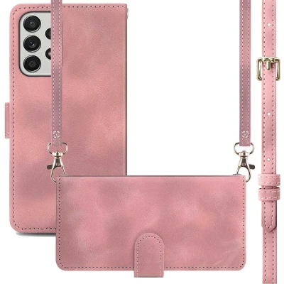 Afbeelding van imoshion Hoesje Geschikt voor Samsung Galaxy A53 met Pasjeshouder Bookcase koord Roze