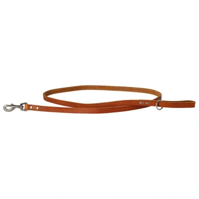 Afbeelding van Adori Looplijn Vetleder Met Print Hondenriem 180x1.8 cm Cognac M/L