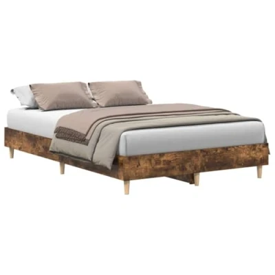 Afbeelding van vidaXL Bedframe zonder matras 120x190 cm spaanplaat gerookt eiken