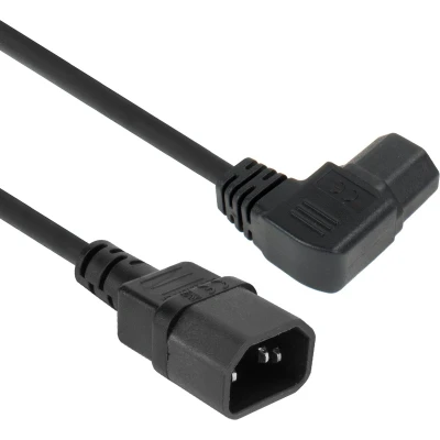 Afbeelding van ACT Netsnoer C14 C15 (haaks links) IEC60320 zwart 2 m AK5354