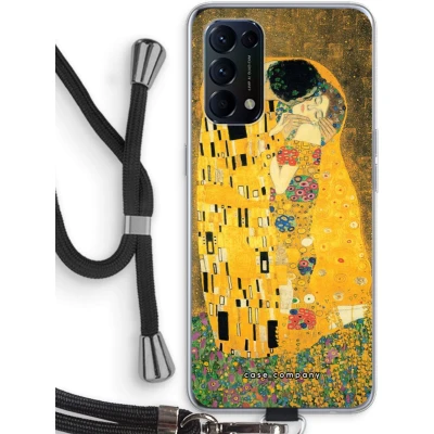 Afbeelding van Case Company® hoesje met Koord geschikt voor Oppo Find X3 Lite Der Kuss Telefoonhoesje Zwart Bescherming aan alle Kanten en Over de Schermrand