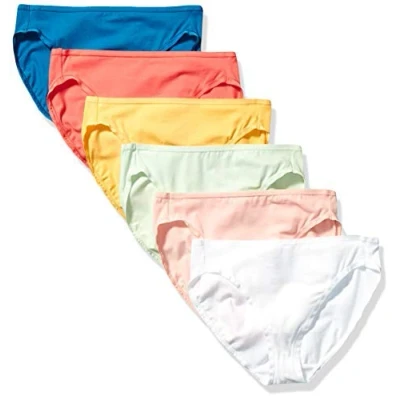 Image de Amazon Essentials Culotte en coton à jambe échancrée (grandes tailles disponibles) Women&#039;s, Pack of 6, Jolies Couleurs Vives, 40
