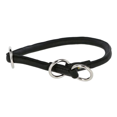 Afbeelding van Kerbl Halsband Roma Rundleer met Stopper Zwart 8mm 60cm