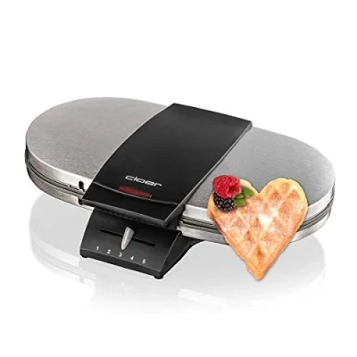 Afbeelding van Cloer 1329 Dubbele Wafelmachine Voor Twee Klassieke Wafels, 1200 W, Wafelgrootte Elk 15,5 Cm, Optische Klaarmelding, Gematteerde Roestvrijstalen Behuizing