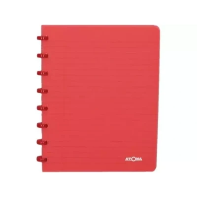 Afbeelding van Atoma Trendy schrift, ft A5, 144 bladzijden, commercieel geruit, transparant rood schrift