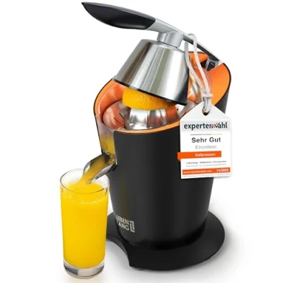 Afbeelding van LEBENLANG elektrische citruspers van roestvrij staal, 600 W, met roestvrijstalen kegel en BPA vrij, hoog rendement voor sinaasappels citroenen,