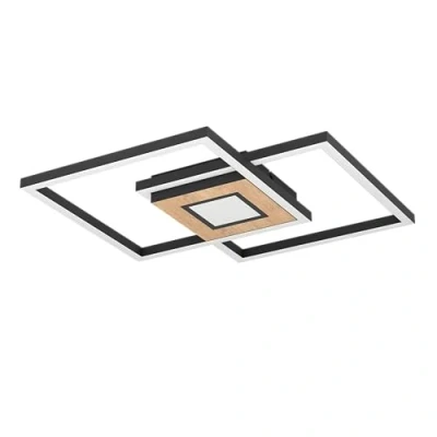 Afbeelding van EGLO Marinello Plafondlamp LED 48,5 cm Zwart/Bruin/Wit