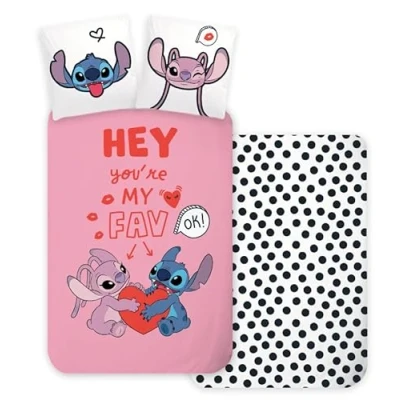 Afbeelding van Kinderdekbedovertrek Disney Lilo &amp; Stitch &#039;Hey, You&#039;re My Fav&#039; (100x135 cm/40x60 cm)