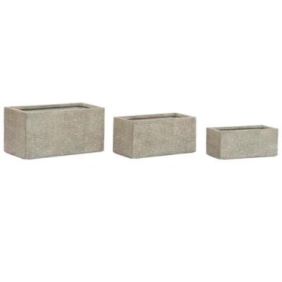 Afbeelding van Plantenbak Home ESPRIT Beige Glasvezel Magnesium Decapé 74,5 x 37,5 cm