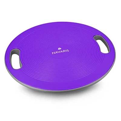 Afbeelding van Navaris anti slip balansbord Voor evenwichtstraining Balanstrainer Wiebelbord beginners en professionals Diameter 40cm Lila