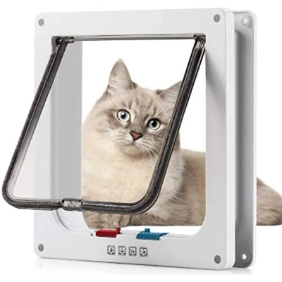 Afbeelding van Sailnovo Kattenklep, hondenklep, 4 weg magneetsluiting voor katten, 19 x 20 2 cm, hondendeur, kattendeur, huisdierendeur, eenvoudig te installeren met telescoopframe, kattenflap