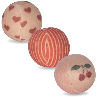 Afbeelding van Konges Sløjd Neopreen Strandballen Speelgoed Ø7cm Set van 3 stuks Cherry