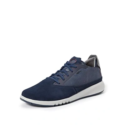 Afbeelding van Geox Aerantis Sneakers laag, Heren, Maat: 40, Navy Leer en textiel
