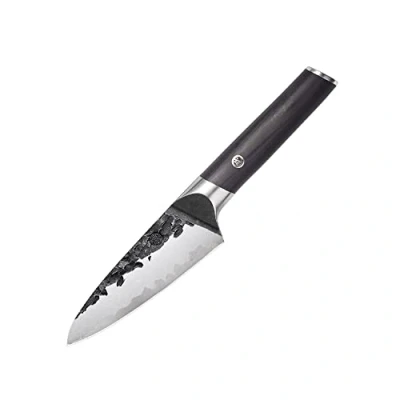 Afbeelding van MITSUMOTO SAKARI Office mes 11 cm, keukenmes van roestvrij staal met een hoog koolstofgehalte, de hand gesmeed Japans (pakkawood handvat en doos)