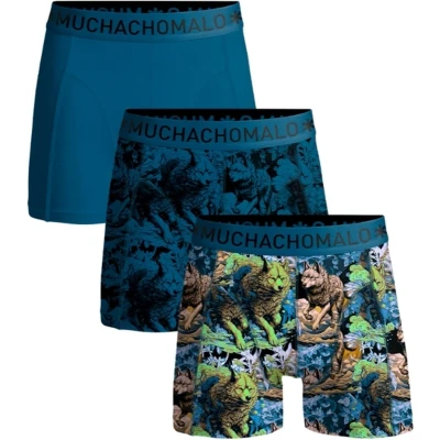 Afbeelding van Muchachomalo 3PACK Boxerbriefs, Heren, Maat: Medium, print blue