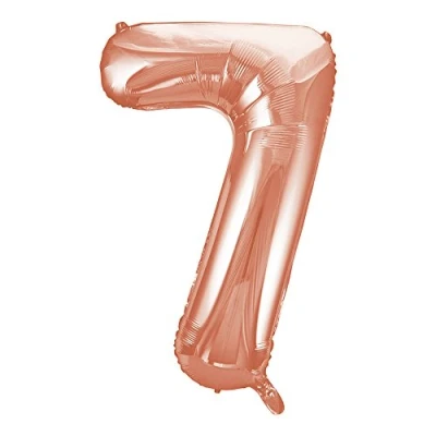 Afbeelding van Unique Party reuzenballon nummer 7, 86 cm, roségoudfolie