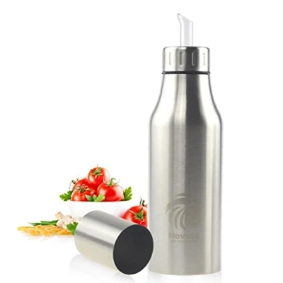 Afbeelding van Olie Dispenser Roestvrij Staal Lekvrije Pot Fles Olijfolie Azijn Saus Keuken Gereedschap Novata (750ML)
