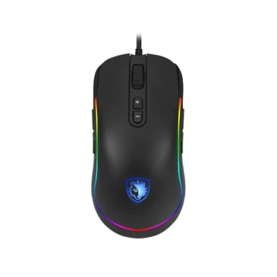Afbeelding van Sades Revolver gaming Mouse Kabel: optische sensor 10.000 dpi Chroma RGB verlichting 9 programmeerbare toetsen ontwerp met beide handen comfortabele ergonomische handgreep PC muis