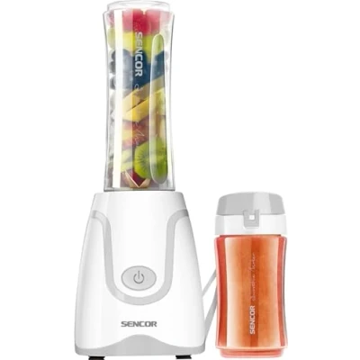 Afbeelding van Sencor Ultra krachtige smoothieblender, 500 W, 2 Tritan flessen, 0,6 l en 0,3 l, BPA vrij, titanium messen, duurzaam, anti oxidatie, de krachtigste mini blender, ideaal voor smoothie, soep meer,