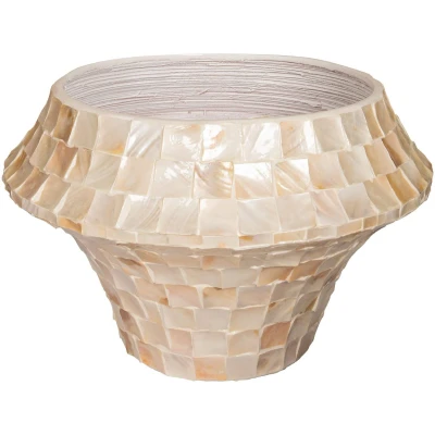 Afbeelding van PTMD Bloempot Daven 61x61x40 cm Polyester Creme