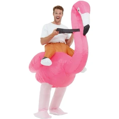 Afbeelding van SMIFFY&#039;S Volwassenkostuum roze flamingo