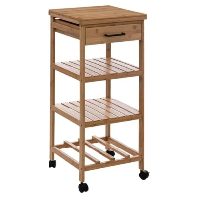 Afbeelding van 5Five Houten keukentrolley met lades 38x38x90 cm